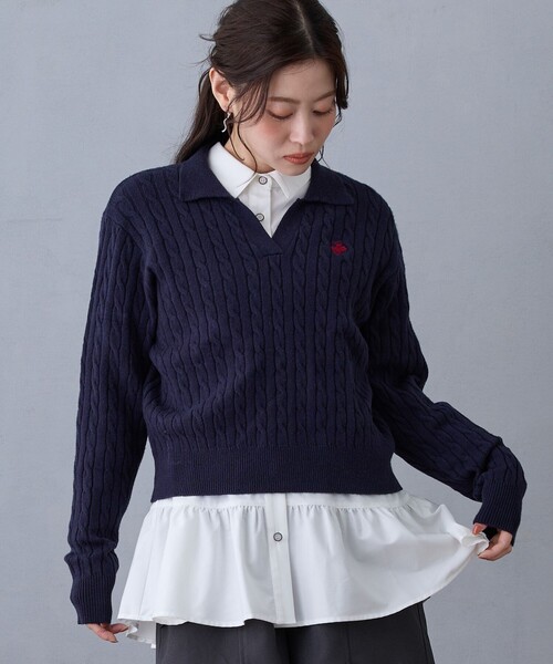 NICOLE CLUB(ニコル クラブ)の「ペプラムデザインブラウス(シャツ/ブラウス・レディース・イエロー/オフホワイト/サックスブルー/ライトグレー・M)」の2枚目の写真