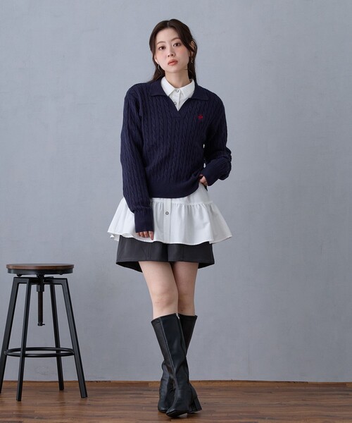 NICOLE CLUB(ニコル クラブ)の「ペプラムデザインブラウス(シャツ/ブラウス・レディース・イエロー/オフホワイト/サックスブルー/ライトグレー・M)」の12枚目の写真
