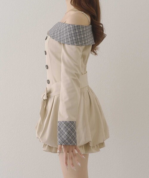 Belle Charme(ベルシャルム)の「【Belle Charme】2way Trench Onepiece(ワンピース・レディース・ブラック/ベージュ/アイボリー・FREE)」の7枚目の写真