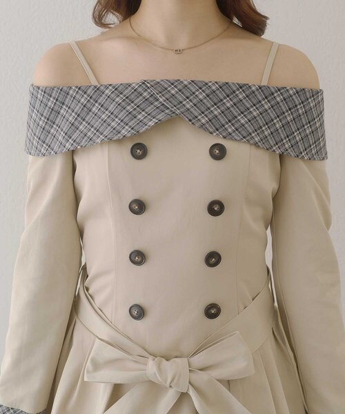 Belle Charme(ベルシャルム)の「【Belle Charme】2way Trench Onepiece(ワンピース・レディース・ブラック/ベージュ/アイボリー・FREE)」の11枚目の写真