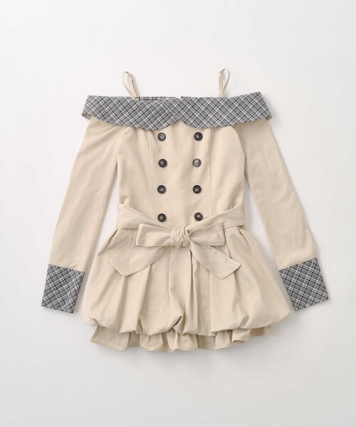Belle Charme(ベルシャルム)の「【Belle Charme】2way Trench Onepiece(ワンピース・レディース・ブラック/ベージュ/アイボリー・FREE)」の18枚目の写真