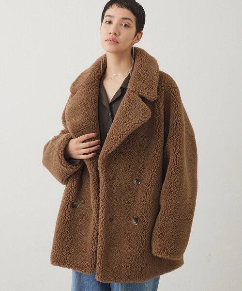 THE PAUSE(ザ ポーズ)の「<WEB限定カラーあり>【THE PAUSE】ボアダブルコート(その他アウター・レディース・ブラウン/ライトベージュ/ダークブラウン/チャコールグレー・FREE)」の3枚目の写真