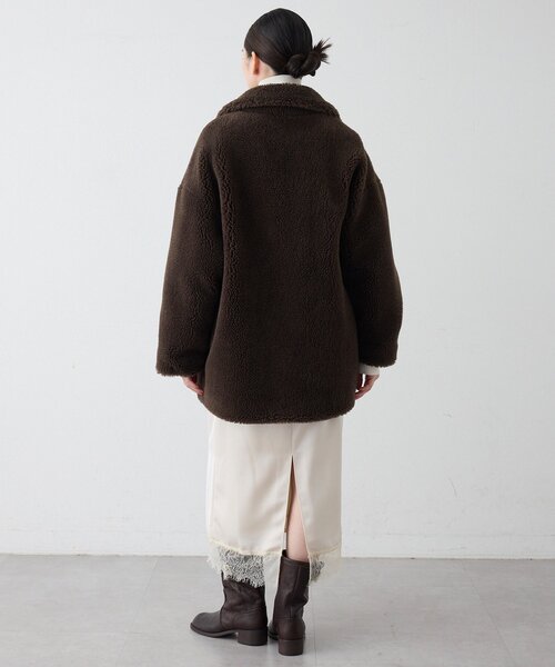 THE PAUSE(ザ ポーズ)の「<WEB限定カラーあり>【THE PAUSE】ボアダブルコート(その他アウター・レディース・ブラウン/ライトベージュ/ダークブラウン/チャコールグレー・FREE)」の7枚目の写真