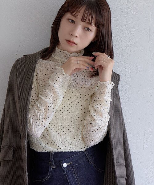 DISCOAT(ディスコート)の「【WEB限定】アソートストレッチボトルネックプルオーバー(Tシャツ/カットソー・レディース・ホワイト系その他3/ホワイト系その他/ブラック系その他/ブラック系その他3/ホワイト系その他2/ブラック系その他2・FREE)」の2枚目の写真