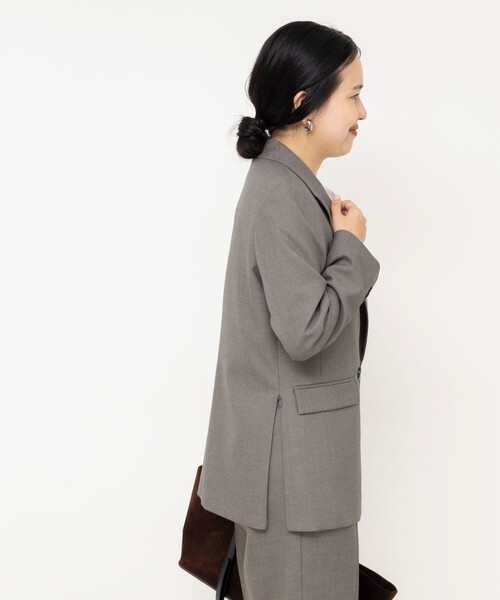 NOLLEY’S Sophi(ノーリーズソフィ)の「《セットアップ対応》ウォッシャブルドライシャークサイドスリットジャケット(テーラードジャケット・レディース・グレー/ブラウン・36/38/34)」の19枚目の写真
