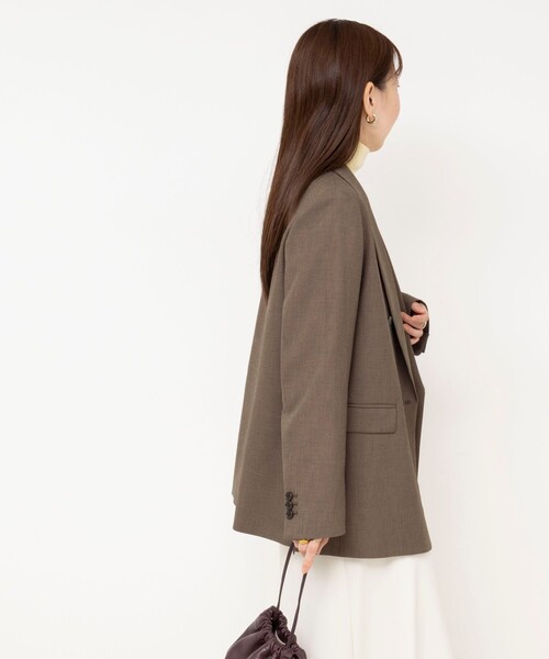 NOLLEY’S Sophi(ノーリーズソフィ)の「《セットアップ対応》ウォッシャブルドライシャークサイドスリットジャケット(テーラードジャケット・レディース・グレー/ブラウン・36/38/34)」の9枚目の写真