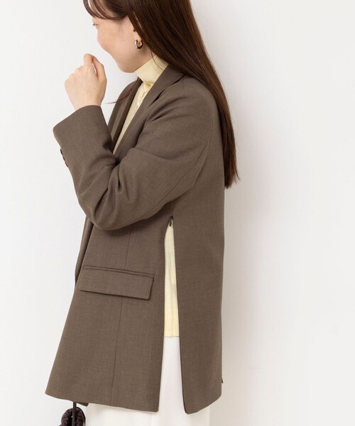NOLLEY’S Sophi(ノーリーズソフィ)の「《セットアップ対応》ウォッシャブルドライシャークサイドスリットジャケット(テーラードジャケット・レディース・グレー/ブラウン・36/38/34)」の11枚目の写真