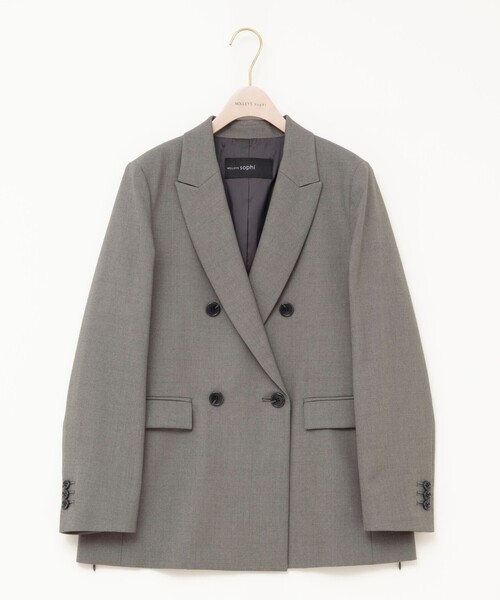 NOLLEY’S Sophi(ノーリーズソフィ)の「《セットアップ対応》ウォッシャブルドライシャークサイドスリットジャケット(テーラードジャケット・レディース・グレー/ブラウン・36/38/34)」の12枚目の写真