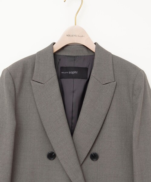 NOLLEY’S Sophi(ノーリーズソフィ)の「《セットアップ対応》ウォッシャブルドライシャークサイドスリットジャケット(テーラードジャケット・レディース・グレー/ブラウン・36/38/34)」の3枚目の写真