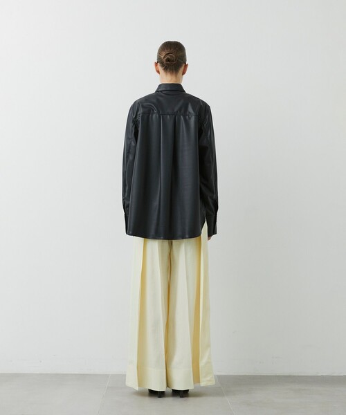 CITY TOKYO(シティトウキョウ)の「【CITY TOKYO/シティートウキョウ】Leather Shirt/レザーシャツ(シャツ/ブラウス・レディース・ブラック・FREE)」の6枚目の写真