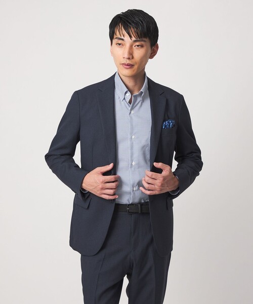 green label relaxing(グリーンレーベルリラクシング)の「エブリット コットンオックス ギンガムチェック スナップ ボタンダウン シャツ -イージーアイロン-(ビジネスシャツ・メンズ・ブラウン系/コバルトブルー/ブラック・S/XL/L/M)」の4枚目の写真