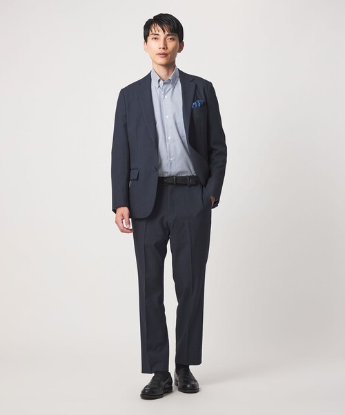 green label relaxing(グリーンレーベルリラクシング)の「エブリット コットンオックス ギンガムチェック スナップ ボタンダウン シャツ -イージーアイロン-(ビジネスシャツ・メンズ・ブラウン系/コバルトブルー/ブラック・S/XL/L/M)」の5枚目の写真