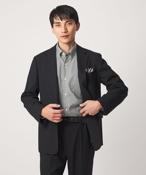 green label relaxing(グリーンレーベルリラクシング)の「エブリット コットンオックス ギンガムチェック スナップ ボタンダウン シャツ -イージーアイロン-(ビジネスシャツ・メンズ・ブラウン系/コバルトブルー/ブラック・S/XL/L/M)」の6枚目の写真