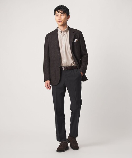 green label relaxing(グリーンレーベルリラクシング)の「エブリット コットンオックス ギンガムチェック スナップ ボタンダウン シャツ -イージーアイロン-(ビジネスシャツ・メンズ・ブラウン系/コバルトブルー/ブラック・S/XL/L/M)」の9枚目の写真