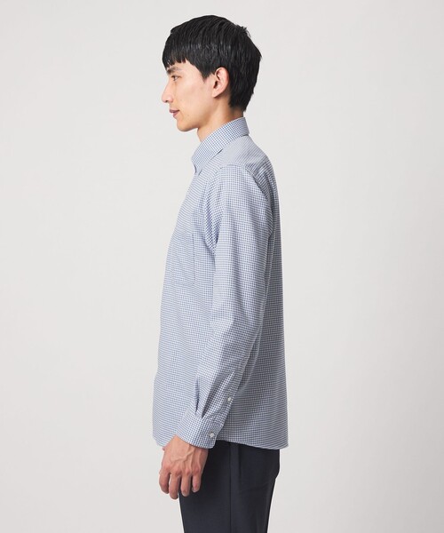 green label relaxing(グリーンレーベルリラクシング)の「エブリット コットンオックス ギンガムチェック スナップ ボタンダウン シャツ -イージーアイロン-(ビジネスシャツ・メンズ・ブラウン系/コバルトブルー/ブラック・S/XL/L/M)」の11枚目の写真