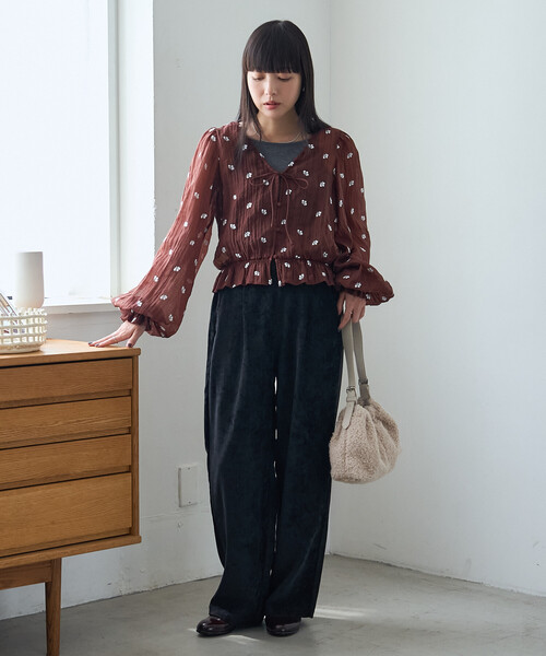 FREAK'S STORE(フリークスストア)の「花刺繍 シアーブラウス(シャツ/ブラウス・レディース・ブラウン/ブラック/オフホワイト・フリ-)」の20枚目の写真