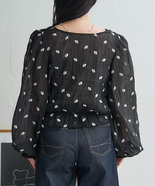 FREAK'S STORE(フリークスストア)の「花刺繍 シアーブラウス(シャツ/ブラウス・レディース・ブラウン/ブラック/オフホワイト・フリ-)」の15枚目の写真