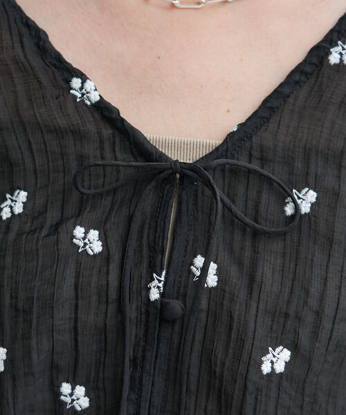 FREAK'S STORE(フリークスストア)の「花刺繍 シアーブラウス(シャツ/ブラウス・レディース・ブラウン/ブラック/オフホワイト・フリ-)」の18枚目の写真