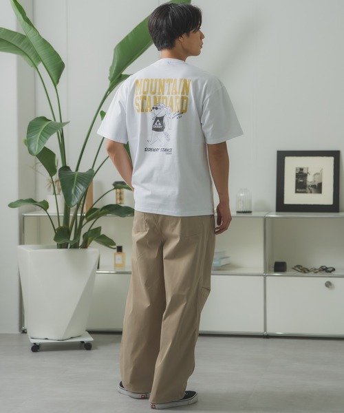 [SIDEWAY STANCE×GERRY] Половинчатая футболка с принтом 'Кома Принт' — короткий рукав
