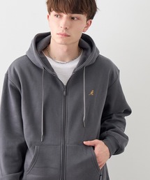 【KANGOL/カンゴール】別注 裏起毛 ワンポイント刺繍 ジップアップパーカー