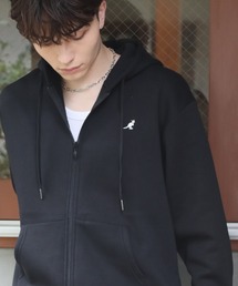 【KANGOL/カンゴール】別注 裏起毛 ワンポイント刺繍 ジップアップパーカー