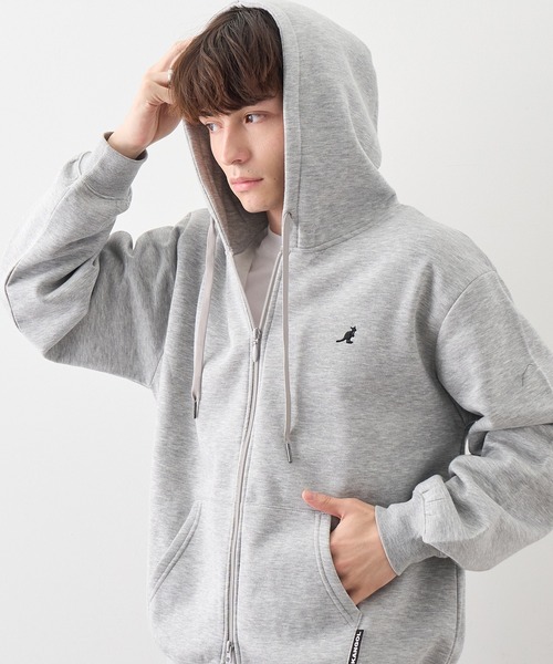 KANGOL(カンゴール)の「【KANGOL/カンゴール】別注 裏起毛 ワンポイント刺繍 ジップアップパーカー(パーカー・メンズ・ブラック/チャコールグレー/ライトグレー/アッシュグレー/ネイビー/ワイン・M/L/XL)」の16枚目の写真