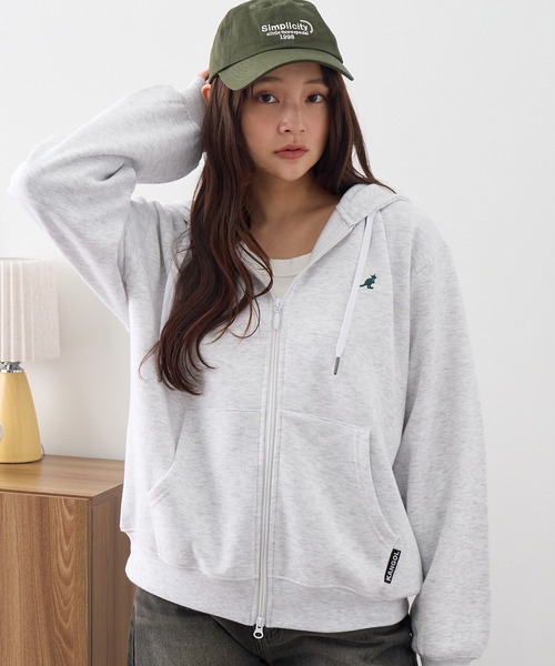 KANGOL(カンゴール)の「【KANGOL/カンゴール】別注 裏起毛 ワンポイント刺繍 ジップアップパーカー(パーカー・メンズ・ブラック/チャコールグレー/ライトグレー/アッシュグレー/ネイビー/ワイン・M/L/XL)」の10枚目の写真