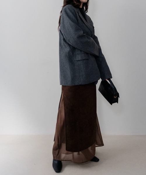 on:nue(オンニュ)の「【on:nue】スエードシアーレイヤードナロースカート /26-27 AW COLLECTION(スカート・レディース・カーキブラウン/ブラック/ブラウン・SMALL/MEDIUM)」の10枚目の写真