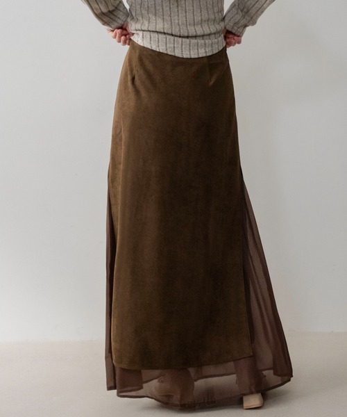 on:nue(オンニュ)の「【on:nue】スエードシアーレイヤードナロースカート /26-27 AW COLLECTION(スカート・レディース・カーキブラウン/ブラック/ブラウン・SMALL/MEDIUM)」の15枚目の写真