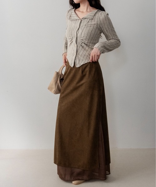 on:nue(オンニュ)の「【on:nue】スエードシアーレイヤードナロースカート /26-27 AW COLLECTION(スカート・レディース・カーキブラウン/ブラック/ブラウン・SMALL/MEDIUM)」の20枚目の写真