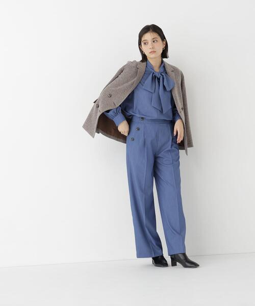 NATURAL BEAUTY BASIC(ナチュラルビューティーベーシック)の「デニムライク SETUP リボンボウタイブラウス(シャツ/ブラウス・レディース・ブルー/ネイビー・FREE)」の7枚目の写真