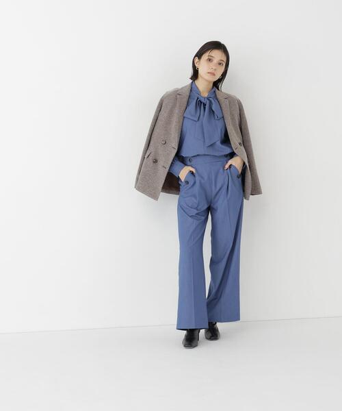 NATURAL BEAUTY BASIC(ナチュラルビューティーベーシック)の「デニムライク SETUP リボンボウタイブラウス(シャツ/ブラウス・レディース・ブルー/ネイビー・FREE)」の9枚目の写真