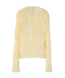L.H.P | CLANE/クラネ/CRINKLED PLEAT SHEER TULLE TOPS(Tシャツ/カットソー)