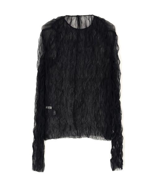L.H.P(エルエイチピー)の「CLANE/クラネ/CRINKLED PLEAT SHEER TULLE TOPS(Tシャツ/カットソー・レディース・ブラック/ベージュ/アイボリー・1)」の4枚目の写真