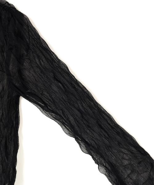 L.H.P(エルエイチピー)の「CLANE/クラネ/CRINKLED PLEAT SHEER TULLE TOPS(Tシャツ/カットソー・レディース・ブラック/ベージュ/アイボリー・1)」の6枚目の写真