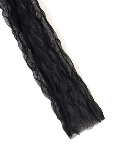 L.H.P(エルエイチピー)の「CLANE/クラネ/CRINKLED PLEAT SHEER TULLE TOPS(Tシャツ/カットソー・レディース・ブラック/ベージュ/アイボリー・1)」の7枚目の写真