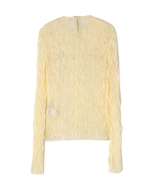 L.H.P(エルエイチピー)の「CLANE/クラネ/CRINKLED PLEAT SHEER TULLE TOPS(Tシャツ/カットソー・レディース・ブラック/ベージュ/アイボリー・1)」の14枚目の写真