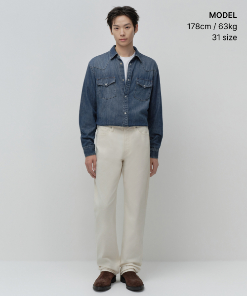 MUSINSA STANDARD（ムシンサスタンダード）の「ストレートベッドフォードコードジーンズ [クリーム]（その他パンツ・メンズ・その他・28/29/30/31/32/33/34/36/38）」の2枚目の写真