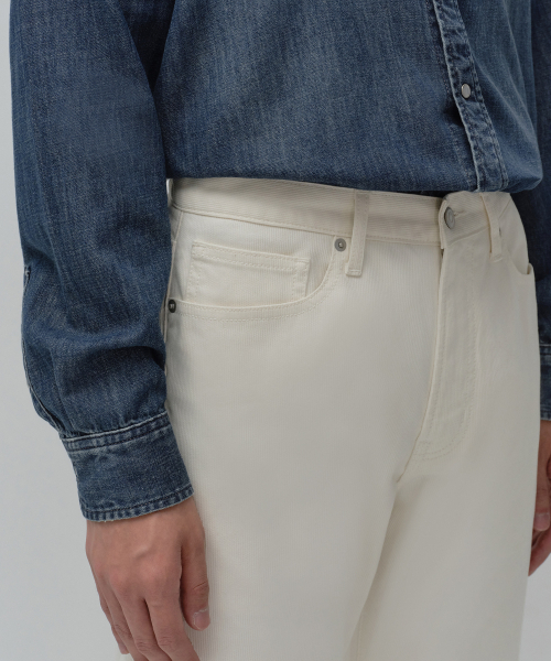 MUSINSA STANDARD（ムシンサスタンダード）の「ストレートベッドフォードコードジーンズ [クリーム]（その他パンツ・メンズ・その他・28/29/30/31/32/33/34/36/38）」の5枚目の写真