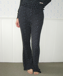 CLASSIC FLOWER BOOT CUT PANTS NAVY