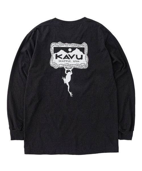 KAVU(カブー)の「KAVU/カブー Hanging Frog LS Tee/ハンギングフロッグ ロングスリーブ Tシャツ(Tシャツ/カットソー・メンズ・ブラック/ホワイト・MEDIUM/X-LARGE/LARGE)」の2枚目の写真