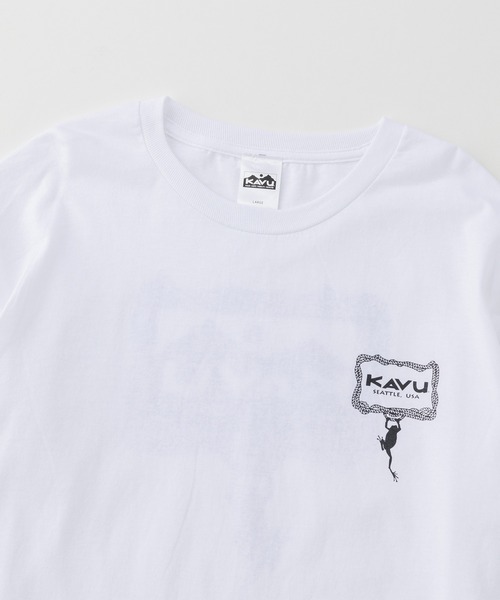 KAVU(カブー)の「KAVU/カブー Hanging Frog LS Tee/ハンギングフロッグ ロングスリーブ Tシャツ(Tシャツ/カットソー・メンズ・ブラック/ホワイト・MEDIUM/X-LARGE/LARGE)」の4枚目の写真