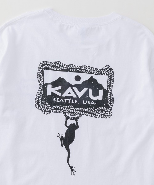 KAVU(カブー)の「KAVU/カブー Hanging Frog LS Tee/ハンギングフロッグ ロングスリーブ Tシャツ(Tシャツ/カットソー・メンズ・ブラック/ホワイト・MEDIUM/X-LARGE/LARGE)」の5枚目の写真