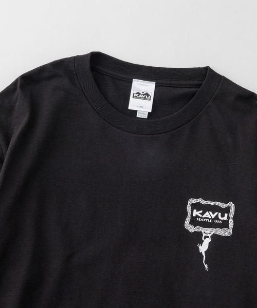 KAVU(カブー)の「KAVU/カブー Hanging Frog LS Tee/ハンギングフロッグ ロングスリーブ Tシャツ(Tシャツ/カットソー・メンズ・ブラック/ホワイト・MEDIUM/X-LARGE/LARGE)」の7枚目の写真