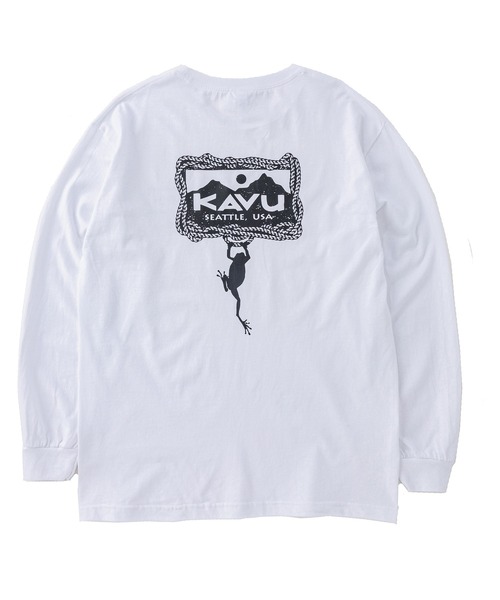 KAVU(カブー)の「KAVU/カブー Hanging Frog LS Tee/ハンギングフロッグ ロングスリーブ Tシャツ(Tシャツ/カットソー・メンズ・ブラック/ホワイト・MEDIUM/X-LARGE/LARGE)」の9枚目の写真
