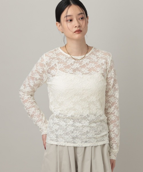 A part by(アパートバイ)の「キモウレースカット_長袖/(Tシャツ/カットソー・レディース・キャメル/ブラウン/ホワイト・FREE)」の6枚目の写真