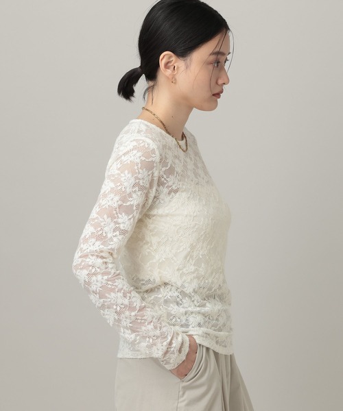 A part by(アパートバイ)の「キモウレースカット_長袖/(Tシャツ/カットソー・レディース・キャメル/ブラウン/ホワイト・FREE)」の7枚目の写真