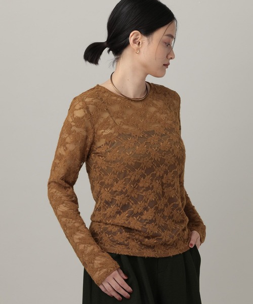 A part by(アパートバイ)の「キモウレースカット_長袖/(Tシャツ/カットソー・レディース・キャメル/ブラウン/ホワイト・FREE)」の13枚目の写真
