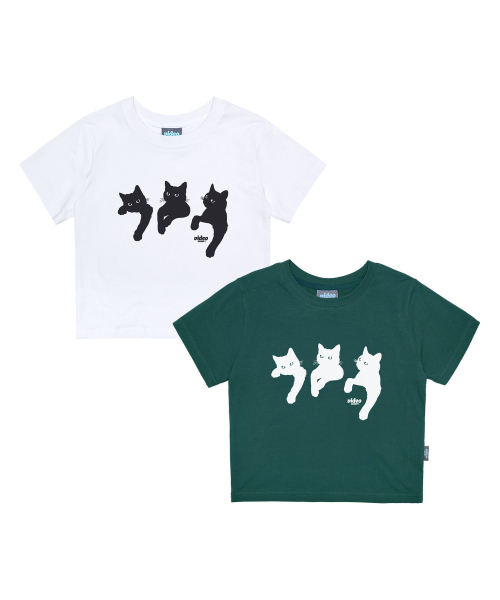 Video Jockey（ビデオジョッキー）の「ナンマンキャット クロップTシャツ [ホワイト]（Tシャツ/カットソー・レディース・ホワイト・FREE）」の3枚目の写真