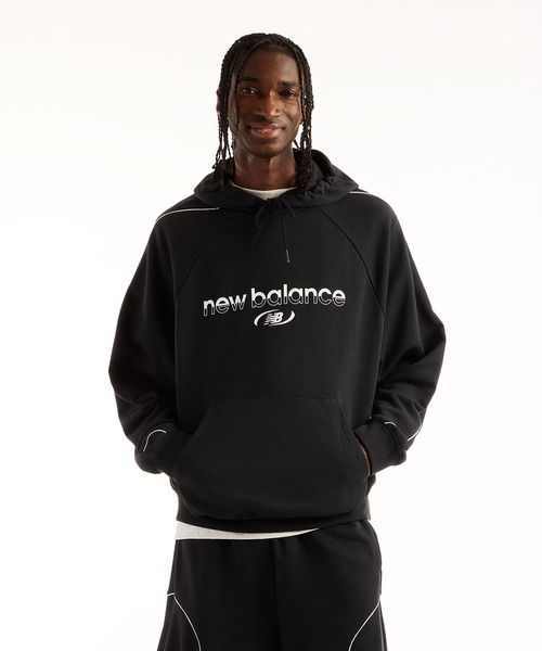 NEW BALANCE(ニューバランス)の「Trackside スウェットフーディ(裏毛)(パーカー・メンズ・ブラック/ネイビー/ライトグレー/アッシュブラウン・LARGE/XX-LARGE/X-LARGE/MEDIUM/SMALL)」の2枚目の写真